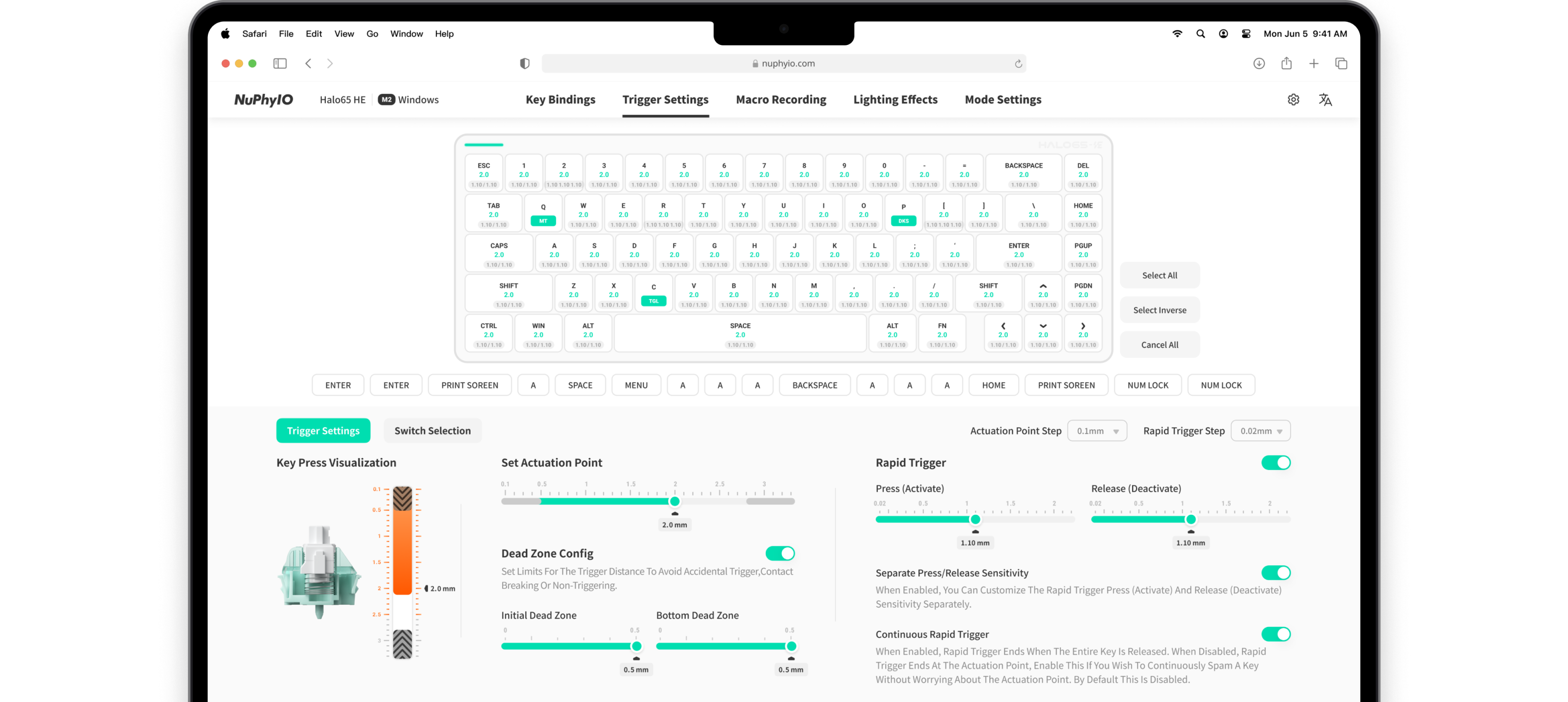 Search Keyboard Settings